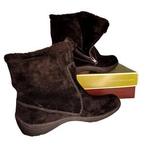 Naturalizer Videnna Black Suede Boot Women's Boots Fleece Lined Zipper 7.5M